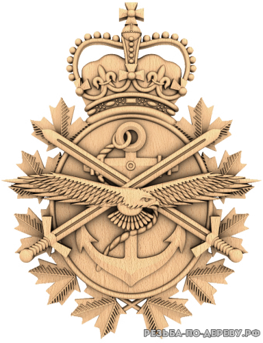 Герб Вооруженных сил Канады из дерева